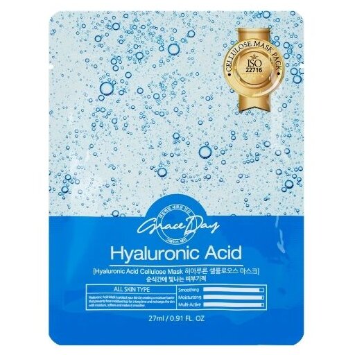 Grace Day Hyaluronic Acid Cellulose Mask, 27ml оптом