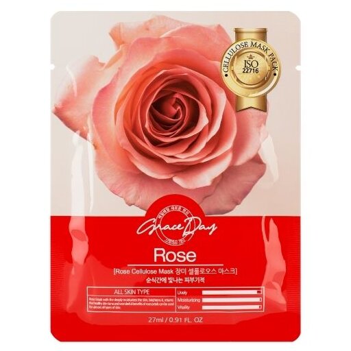 Grace Day Rose Cellulose Mask, 27ml оптом