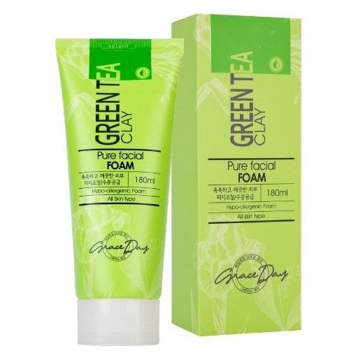 Grace Day Green Tea Clay Pure Facial Foam, 180ml оптом