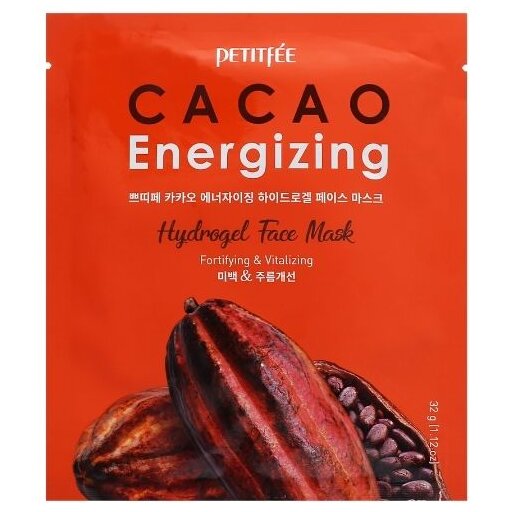 PETITFEE Cacao Energizing Hydrogel Face Mask, 32g оптом