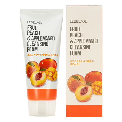 LEBELAGE Fruit Peach&Apple Mango Cleansing Foam, 100ml оптом