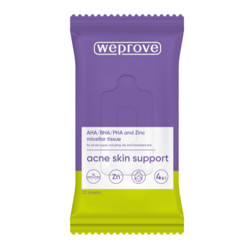 Weprove Micellar Tissues with Acids and Zinc, 30pcs оптом